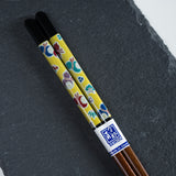 Kutani Design x Wakasa Lacquered Chopsticks - Black - 23 cm / 九谷色絵×若狭塗箸