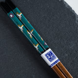 Kutani Design x Wakasa Lacquered Chopsticks - Black - 23 cm / 九谷色絵×若狭塗箸