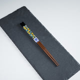 Kutani Design x Wakasa Lacquered Chopsticks - Black - 23 cm / 九谷色絵×若狭塗箸