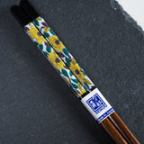 Kutani Design x Wakasa Lacquered Chopsticks - Black - 23 cm / 九谷色絵×若狭塗箸