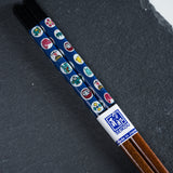 Kutani Design x Wakasa Lacquered Chopsticks - Black - 23 cm / 九谷色絵×若狭塗箸