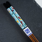 Kutani Design x Wakasa Lacquered Chopsticks - Black - 23 cm / 九谷色絵×若狭塗箸