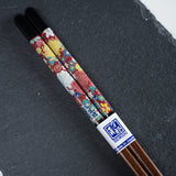 Kutani Design x Wakasa Lacquered Chopsticks - Black - 23 cm / 九谷色絵×若狭塗箸