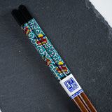 Kutani Design x Wakasa Lacquered Chopsticks - Black - 23 cm / 九谷色絵×若狭塗箸