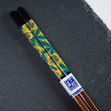 Kutani Design x Wakasa Lacquered Chopsticks - Black - 23 cm / 九谷色絵×若狭塗箸