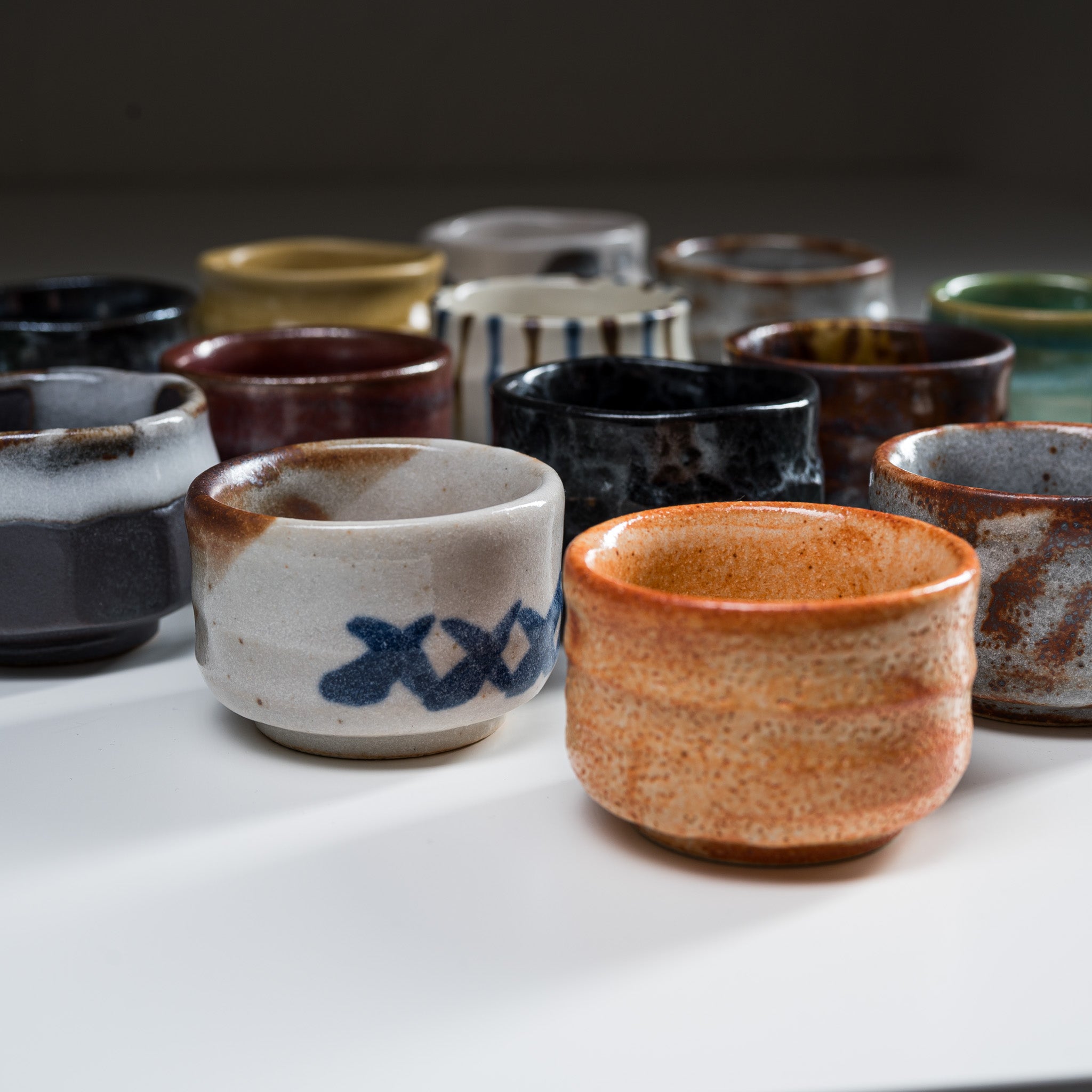 Mino ware Pottery Sake Cup / Teacup - Oribe / 美濃焼き ぐい呑み