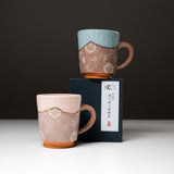 Kyo Kiyomizu Ware Hand Made Mug Cup - Karakusa Pink/ 京焼・清水焼き