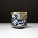 Premium Kutani ware Hokusai Yunomi Tea Cup - Great Wave / 九谷焼 葛飾北斎 神奈川沖浪裏 湯呑みカップ