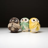 Shigaraki Ware Lucky Owl Ornament "Lemon" - 12 cm / 信楽焼