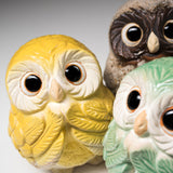 Shigaraki Ware Lucky Owl Ornament "Lemon" - 12 cm / 信楽焼