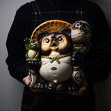 Shigaraki Ware Lucky Raccoon Ornament "Friendly Tanuki" - 26 cm / 信楽焼たぬき