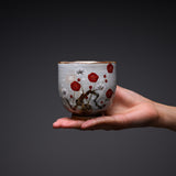 Shunzan Kiln Kyo Kiyomizu Ware Handmade Teacup - Plum / 俊山窯 湯呑 梅