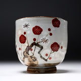 Shunzan Kiln Kyo Kiyomizu Ware Handmade Teacup - Plum / 俊山窯 湯呑 梅