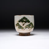 Shunzan Kiln Kyo Kiyomizu Ware Handmade Teacup - Pine / 俊山窯 湯呑 松