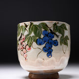 Shunzan Kiln Kyo Kiyomizu Ware Handmade Teacup - Grape / 俊山窯 湯呑 葡萄