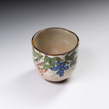 Shunzan Kiln Kyo Kiyomizu Ware Handmade Teacup - Grape / 俊山窯 湯呑 葡萄