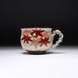 Shunzan Kiln Kyo Kiyomizu Ware Twisted Handle Mug - Maple / 俊山窯 マグカップ 紅葉