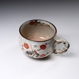Shunzan Kiln Kyo Kiyomizu Ware Twisted Handle Mug - Plum / 俊山窯 マグカップ 梅