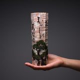 Shunzan Kiln Kyo Kiyomizu Ware Handmade Vase - Pine / 俊山窯 花生 松