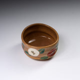 Zoho Kiln Small Tea Bowl / Side Dish Bowl - Iroe Camellia / 蔵珍窯 こふく碗