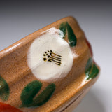 Zoho Kiln Small Tea Bowl / Side Dish Bowl - Iroe Camellia / 蔵珍窯 こふく碗