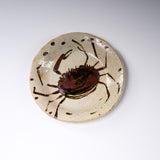 Zoho Kiln Crab Medium Plate - 16 cm / 蔵珍窯 蟹文 銘々皿
