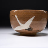Zoho Kiln Matcha Bowl - Crane / 蔵珍窯 抹茶碗
