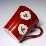 Zoho Kiln Mug Cup -  Zoho's Red with White Camellia / 蔵珍窯 マグカップ