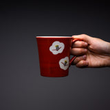 Zoho Kiln Mug Cup -  Zoho's Red with White Camellia / 蔵珍窯 マグカップ