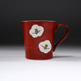 Zoho Kiln Mug Cup -  Zoho's Red with White Camellia / 蔵珍窯 マグカップ