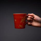 Zoho-Kiln Mug Cup - Zoho's Red with Kinsai Crane / 蔵珍窯 マグカップ
