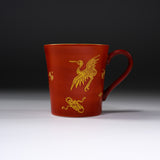 Zoho-Kiln Mug Cup - Zoho's Red with Kinsai Crane / 蔵珍窯 マグカップ