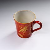 Zoho-Kiln Mug Cup - Zoho's Red with Kinsai Crane / 蔵珍窯 マグカップ