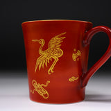 Zoho-Kiln Mug Cup - Zoho's Red with Kinsai Crane / 蔵珍窯 マグカップ