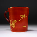 Zoho-Kiln Mug Cup - Zoho's Red with Kinsai Crane / 蔵珍窯 マグカップ