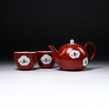 Zoho Kiln Hand-painted Tea Set - Crimson Camellia / 蔵珍窯 赤絵ティーセット
