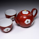Zoho Kiln Hand-painted Tea Set - Crimson Camellia / 蔵珍窯 赤絵ティーセット