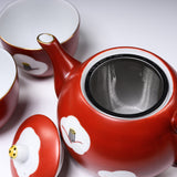 Zoho Kiln Hand-painted Tea Set - Crimson Camellia / 蔵珍窯 赤絵ティーセット