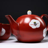 Zoho Kiln Hand-painted Tea Set - Crimson Camellia / 蔵珍窯 赤絵ティーセット