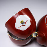 Zoho Kiln Hand-painted Tea Set - Crimson Camellia / 蔵珍窯 赤絵ティーセット
