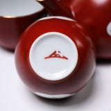 Zoho Kiln Hand-painted Tea Set - Crimson Camellia / 蔵珍窯 赤絵ティーセット