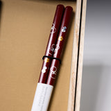 Pair Chopsticks with Chopstick Rest - Gourd Pattern / お箸 ギフトセット 瓢箪