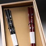 Pair Chopsticks with Chopstick Rest - Gourd Pattern / お箸 ギフトセット 瓢箪