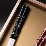 Pair Chopsticks with Chopstick Rest - Gourd Pattern / お箸 ギフトセット 瓢箪