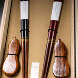 Pair Chopsticks with Chopstick Rest - Gourd Pattern / お箸 ギフトセット 瓢箪