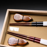 Pair Chopsticks with Chopstick Rest - Gourd Pattern / お箸 ギフトセット 瓢箪