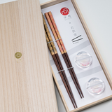 WAKASA Lacquered Chopsticks Gift Set - Spring Blooms