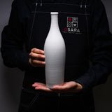 USUKI Ware Handmade Slim Vase - Silky White / 臼杵焼 花入