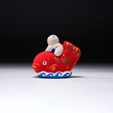 Seto Ware Lucky Ornament - Red Bream with kid / 瀬戸陶芸社 縁起玩具