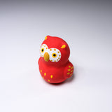 Seto Ware Lucky Ornament - Red Owl / 瀬戸陶芸社 縁起玩具